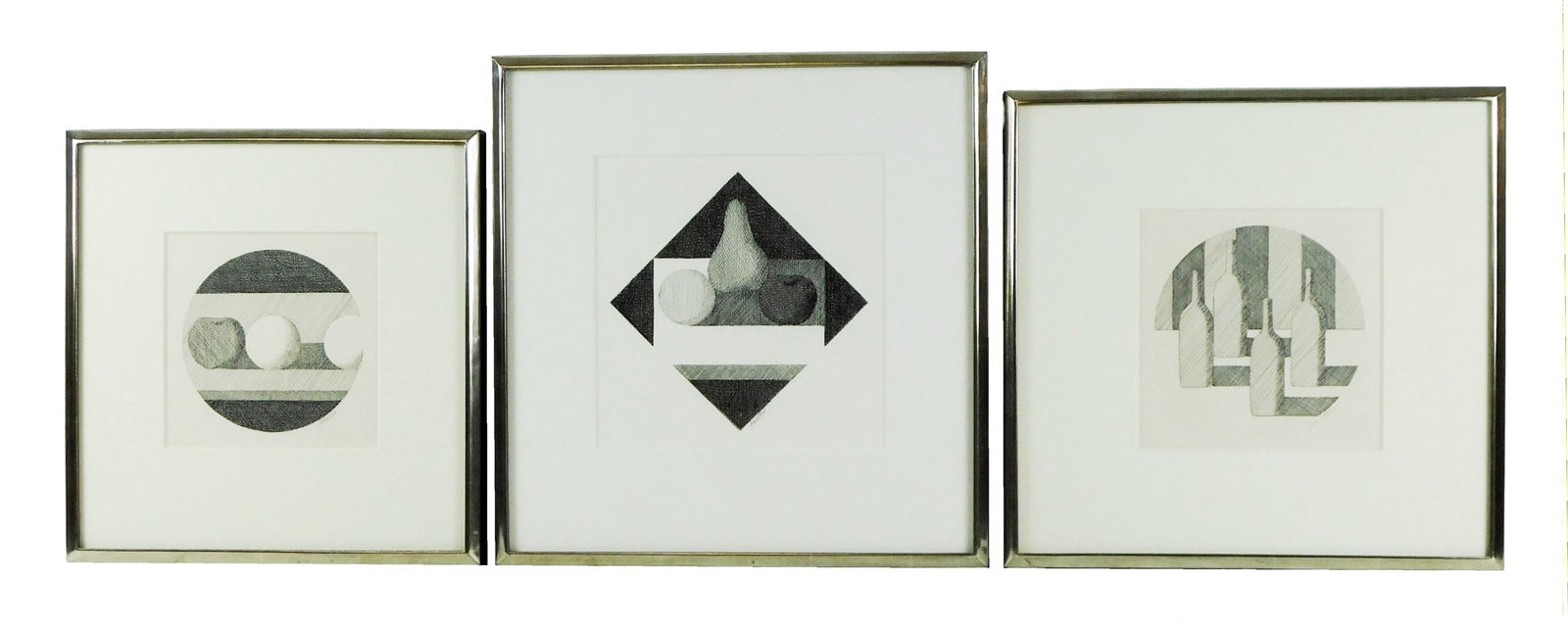 +Gerald Garston (Connecticut, 1925-1994), three framed ink drawings, details include: “Four (1 of 8)