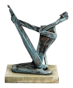 +SCULPTURE: Jo Kord (American, 20th C.) "Acute Variations" abstract figural copper sculpture,
