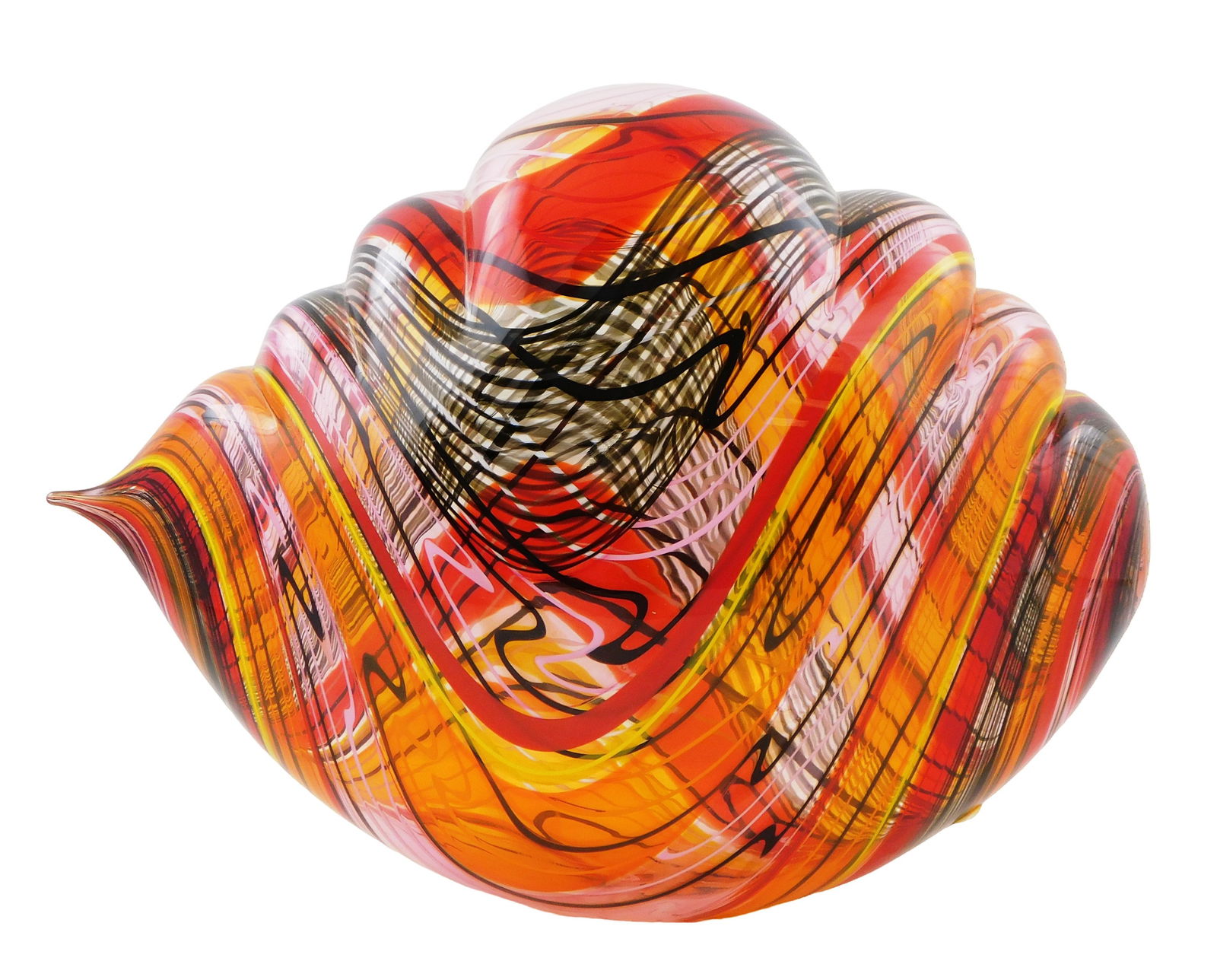 +ART GLASS: Nancy Callan (American, b. 1964), "Sunset Cloud", 2014, blown glass sculpture in red, (1 of 5)