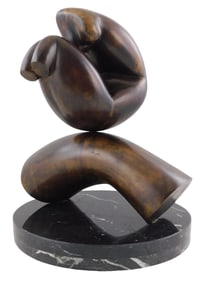 +SCULPTURE: Elbert Weinberg (American, 1928-1991), “Creation of Eve??, bronze sculpture on marble