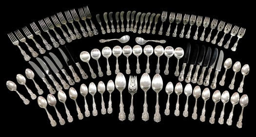 STERLING: Reed and Barton flatware, "Frances 1" pattern, service for twelve, details include twelve