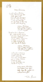 John Lennon lyrics "Happy Christmas", 2005, serigraph, published by Bag One Arts, limited edition of