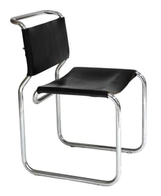 Nicos Zographos (Greek/American, 1928-2024), "CH66" design double cantilever chair, tubular steel