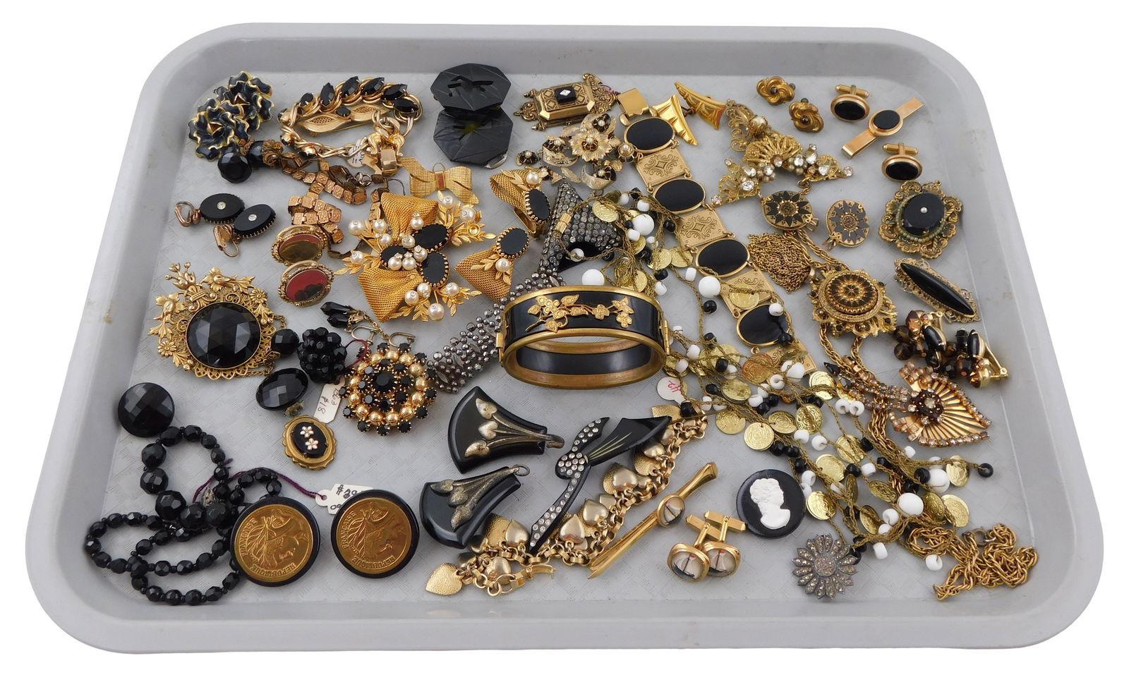 COSTUME JEWELRY: 40+ Early and vintage pieces, designers include Hobe, Sandor, etc., items of (1 of 5)