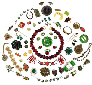 COSTUME JEWELRY: Sarah Coventry, Napier, Coro Craft, Trifari, Kandell & Marcus, etc., 30+ pieces,