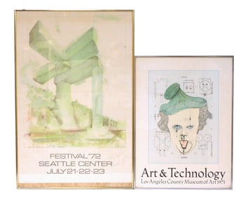 Claes Oldenburg (American, 1920 - 2022), two framed posters: one features his "Symbolic