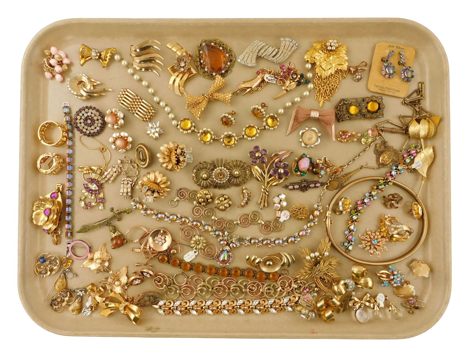 COSTUME JEWELRY: Coro, Napier, Trifari, Bartek, Van Dell, etc., 40+ pieces, items of interest (1 of 4)