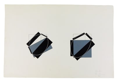 John Newman (American b. 1952), "Untitled (Black and White Geometric Abstractions)", n.d.,