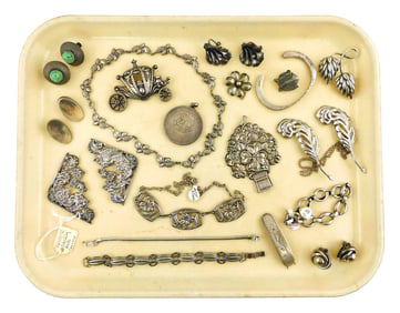 COSTUME JEWELRY: Sterling and silver jewelry and accessories by Danecraft, Napier, Monet, Judith,
