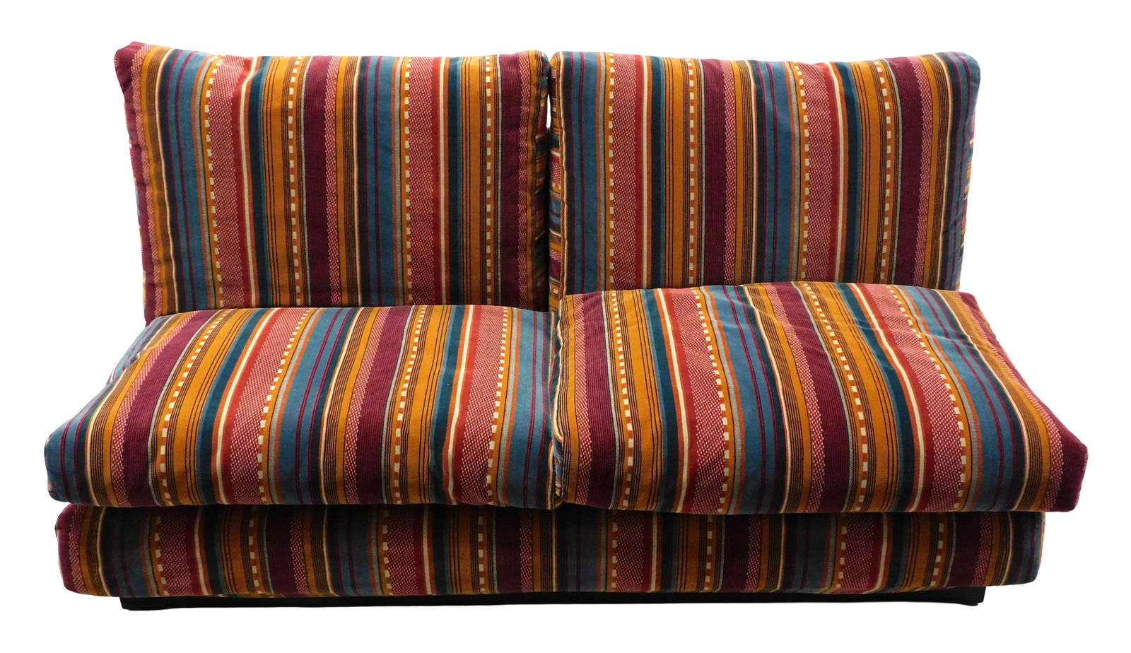 +Paolo Caliari (Italian, 1932 - 2014) design upholstered loveseat, Modern armless design with (1 of 3)