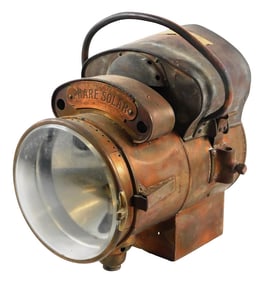 Phare Solar Model 27A self-generating acetylene headlight by the Badger Brass Manufacturing Company