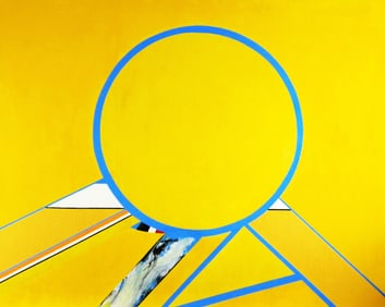 +Budd Hopkins (American 1931-2011), “Montezuma V??, 1971, oil on canvas, overall bright yellow