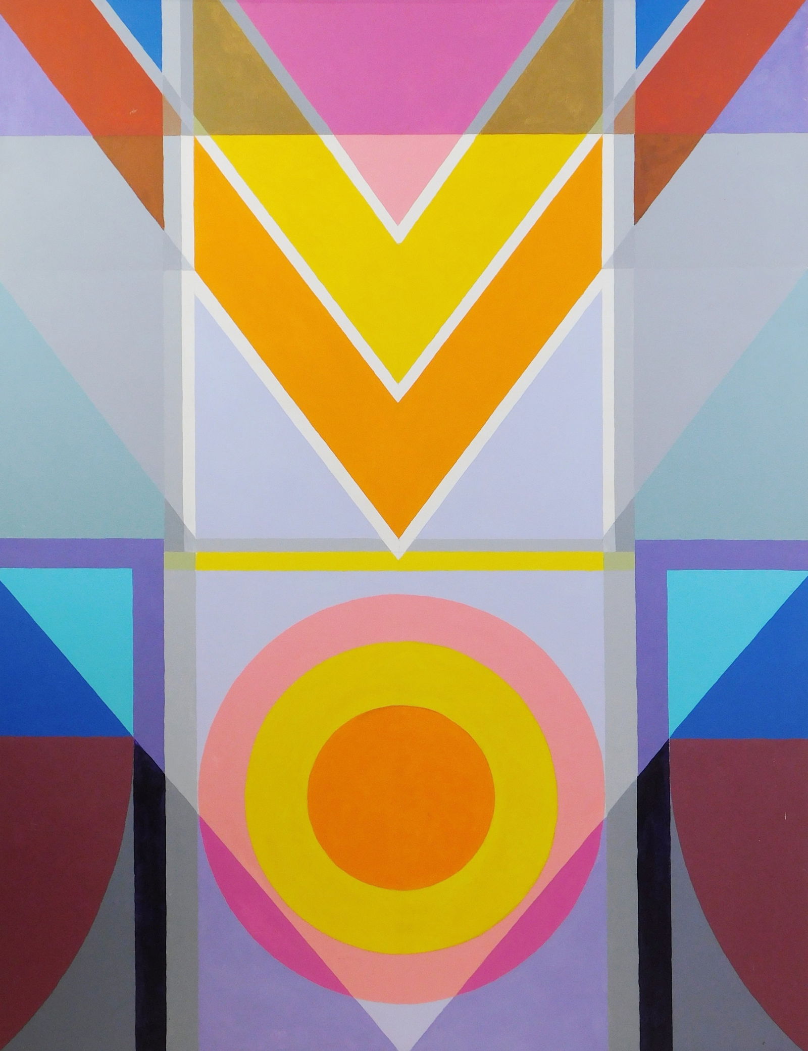 William A. McCloy (American, 1913 - 2000), "Circle Square Series (75-1)", 1975, acrylic/oil on (1 of 4)