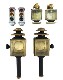 Pair of Stadco “Life Saver?? rear window signal lights and two pairs of carriage lights,