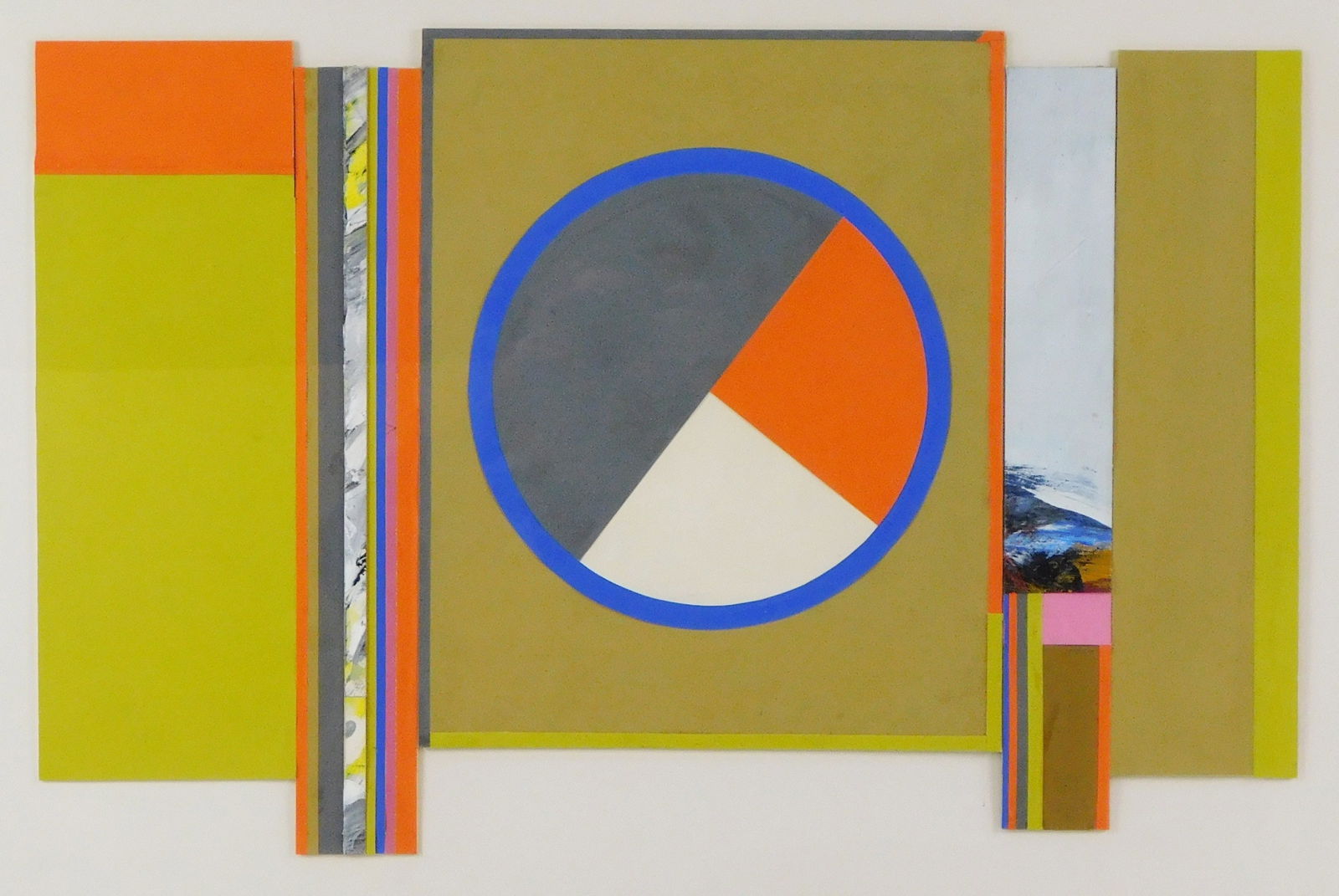 Budd Hopkins (American 1931-2011), “Study for Green City??, 1974, mixed media collage on paper,: Budd Hopkins (American 1931-2011), “Study for Green City”, 1974, mixed media collage on paper, cut paper collage featuring solid colors of brown, ochre, red, and blue, interspersed with textur