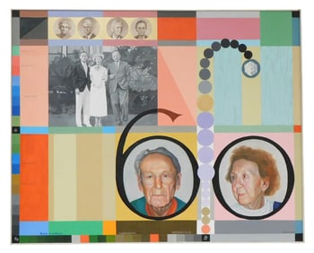 William A. McCloy (American, 1913 - 2000), "60th Anniversary Portraits", 1996, oil on canvas, large