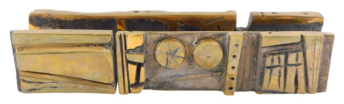 +SCULPTURE: Joan Brams (American/Canadian, b. 1928), brutalist bronze sculpture, early/mid-1970s,