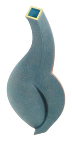 +Linda Gunn-Russell (English, b. 1953), earthenware vase, 1987, flattened curved form with textured