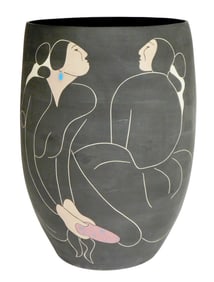 + Rudolph Carl Gorman (Navajo/Native American, 1932-2005); “Women Husking Corn??, 2004, large