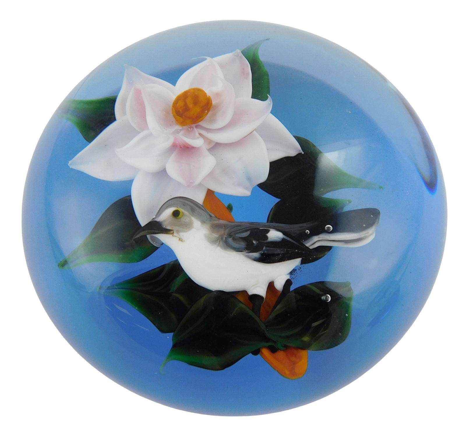 ART GLASS: Rick Ayotte (American, b. 1944) studio glass magnum paperweight, C. 1988, etched (1 of 3)