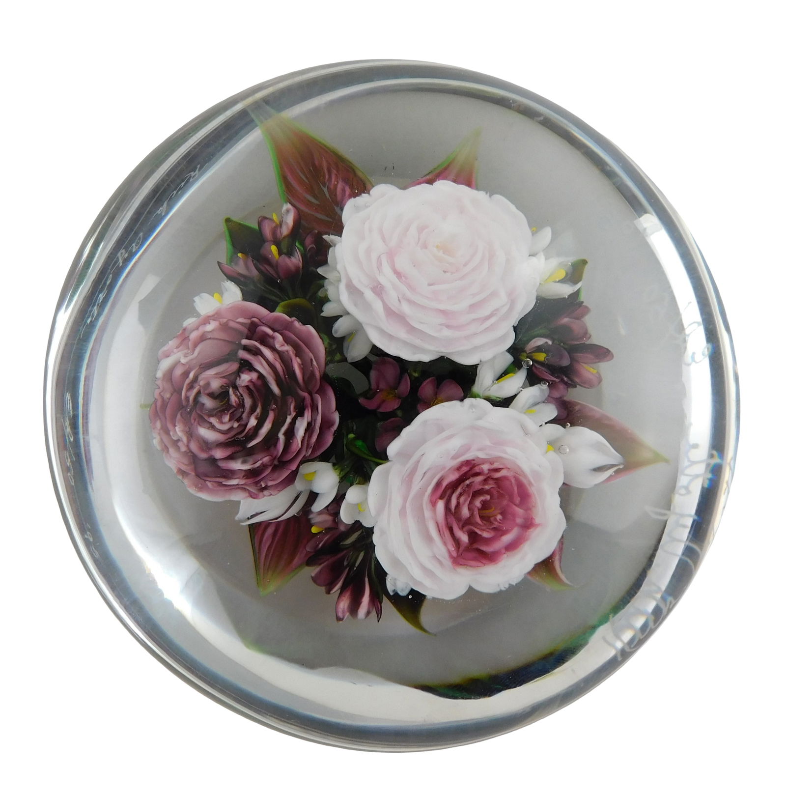 ART GLASS: Rick Ayotte (American, b. 1944) studio glass “Symphony" magnum paperweight, C. 1995, (1 of 3)