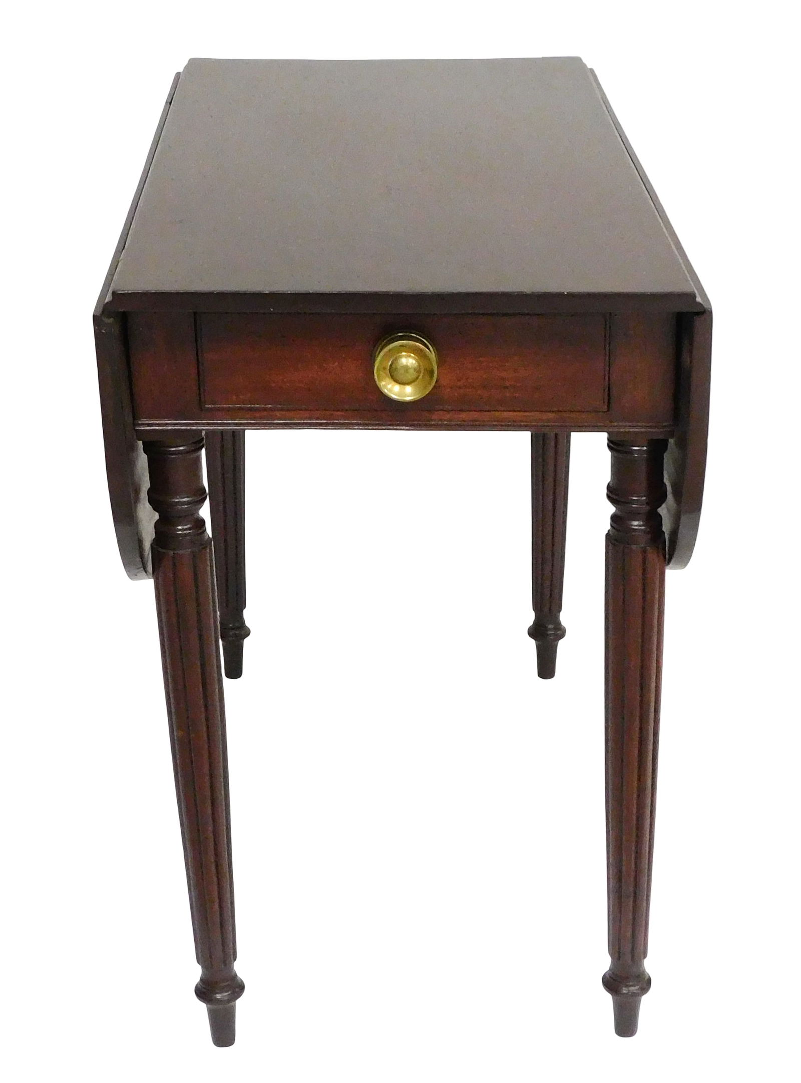 American Pembroke table, C.1815-20, mahogany, pine, drop leaf, rounded corners with single scratch (1 of 4)