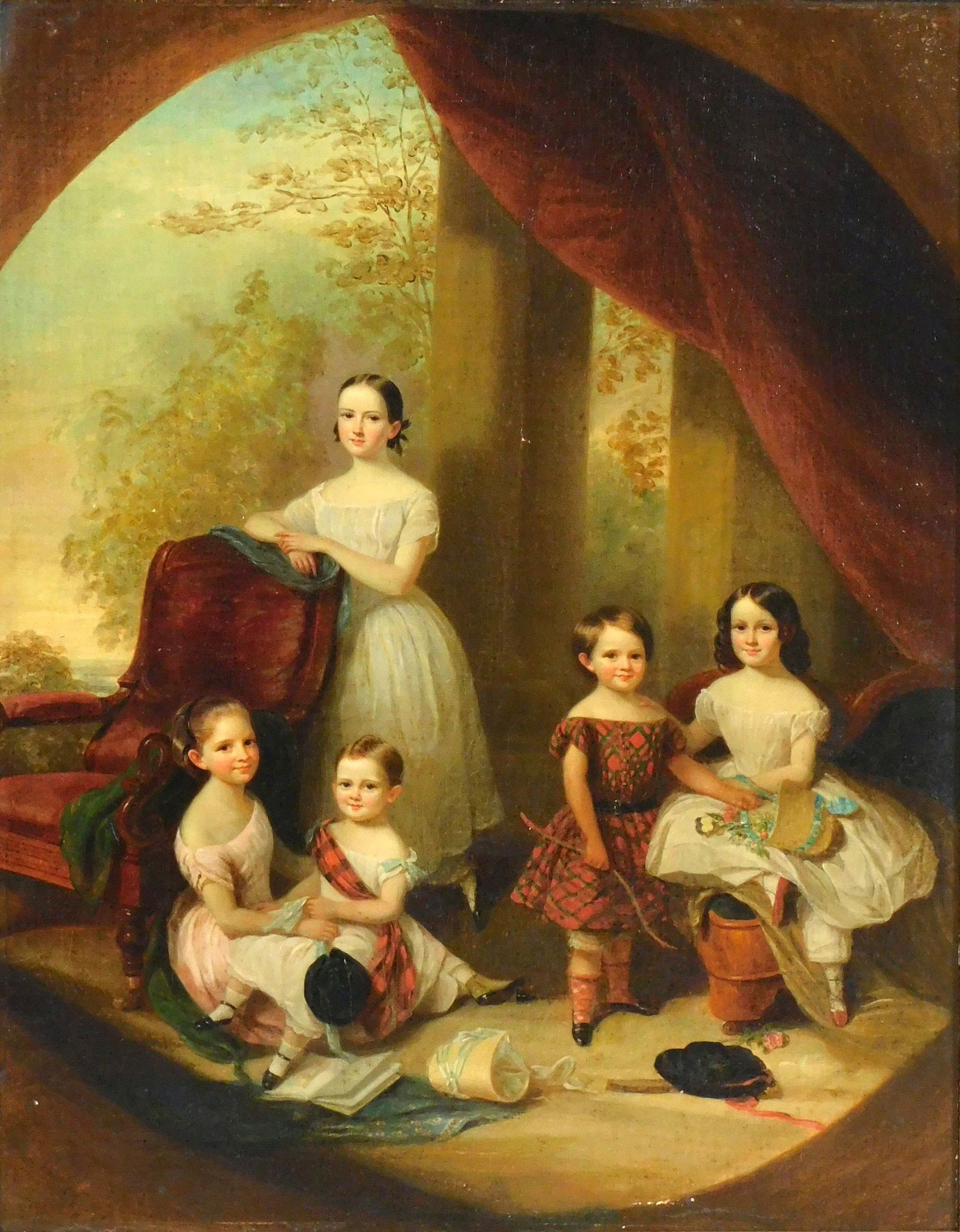 Family portrait of the children of Abigail D. Comstock Fosdick and John Bradley James (married (1 of 4)