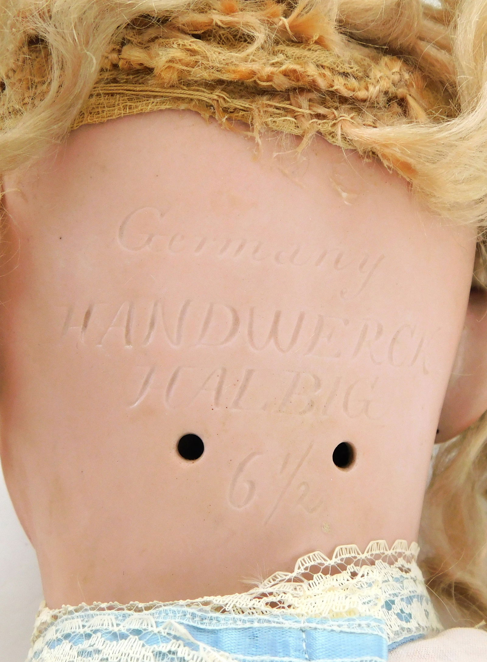 DOLL: Heinrich Handwerck & Halbig 30" Bisque Doll, No. 6 ½, composition jointed body, sleep eyes, - 4