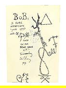 William T. Wiley (American, 1937 - 2021), ink and drawing and inscription on paper, 1979, unframed,: William T. Wiley (American, 1937 - 2021), ink and drawing and inscription on paper, 1979, unframed, drawing depicts mouse watching figure on abstract sculpture, inscription reads "BOB, I SURE