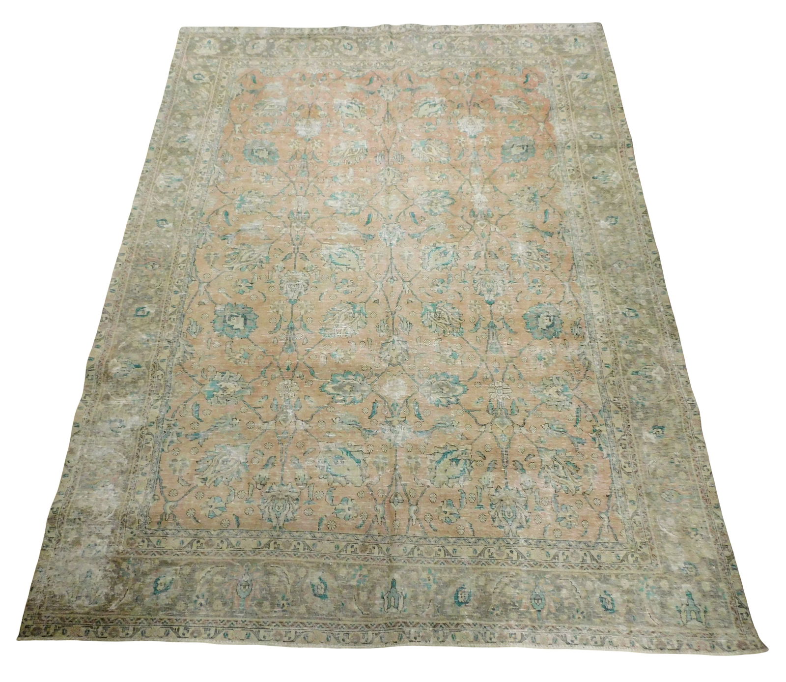 RUG: Semi-antique Persian Tabriz carpet, 9' 4" x 12' 5", wool on cotton, classic motifs, made in the (1 of 3)