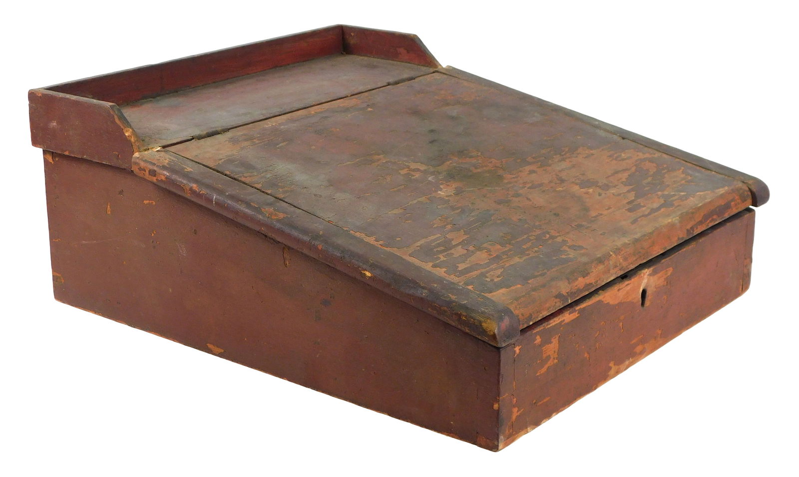 Table-top desk, American, early 19th C., likely poplar and pine, dovetailed construction, in old (1 of 4)