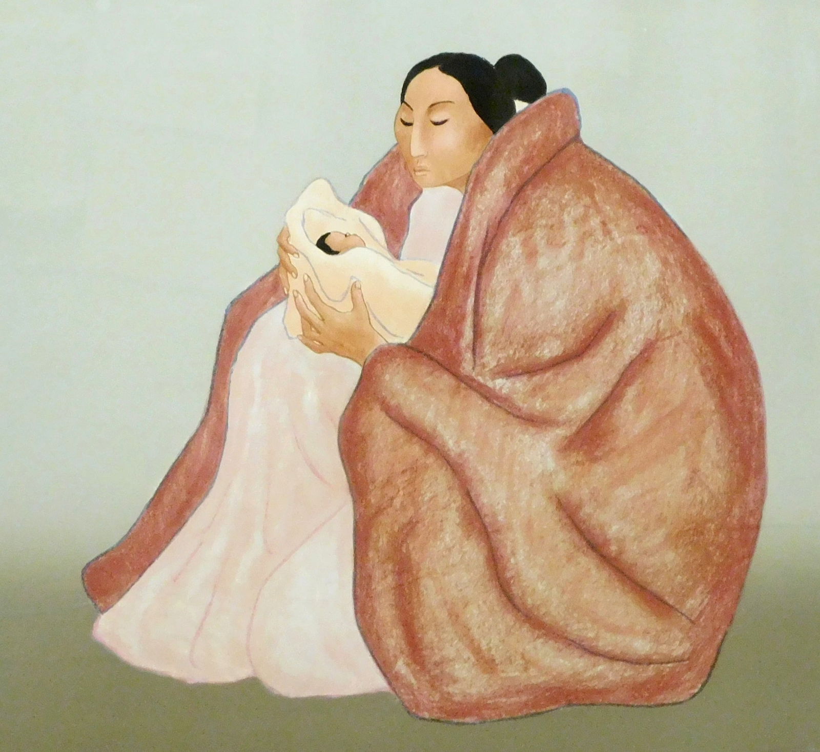 R.C. Gorman (Native American, 1931-2005), “Tamara State 1/ Mother and Child??, 1986, serigraph on (1 of 5)