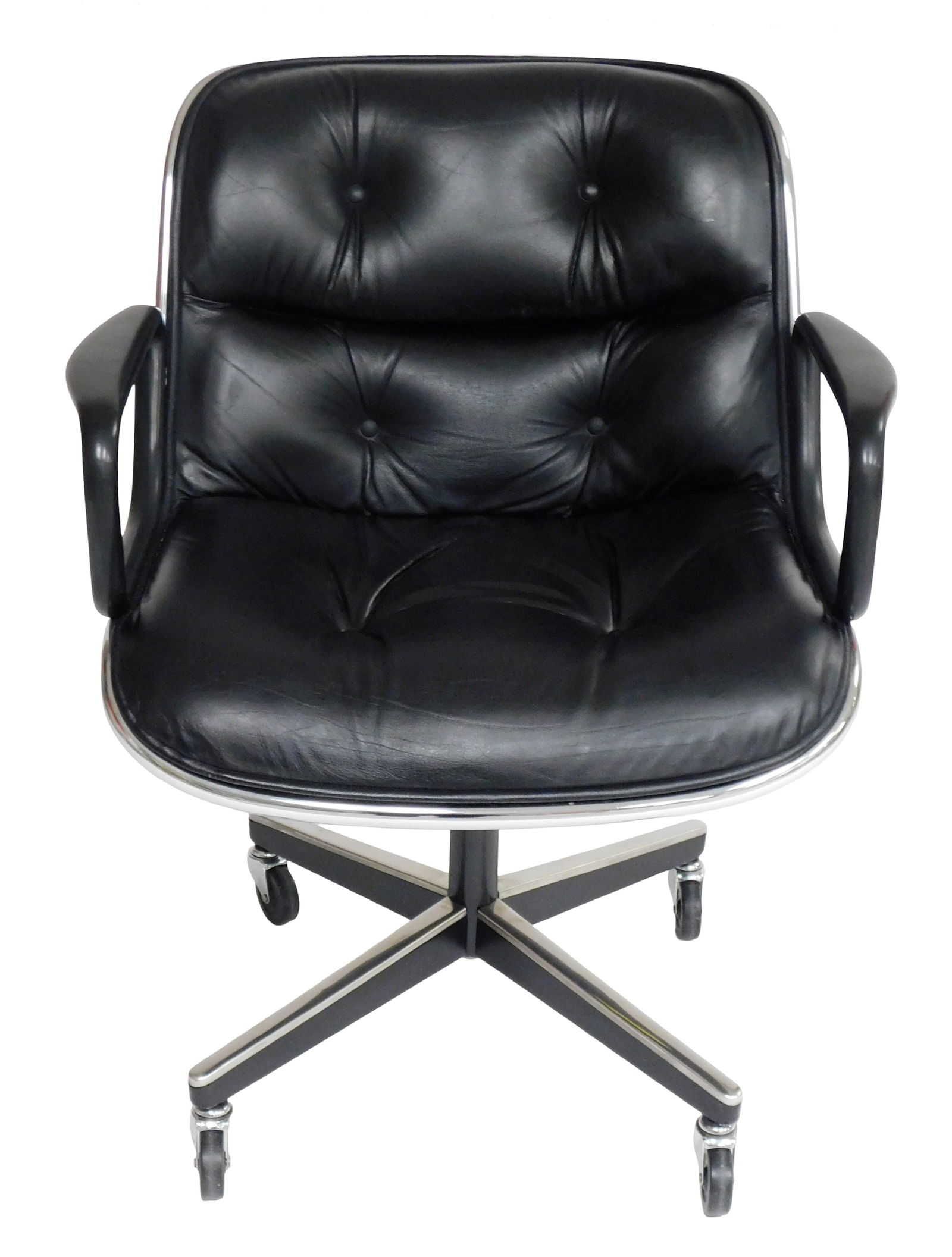 +"Pollock Chair" designed by Charles Pollock for Knoll, executive chair, c. 1986, aluminum and steel (1 of 5)