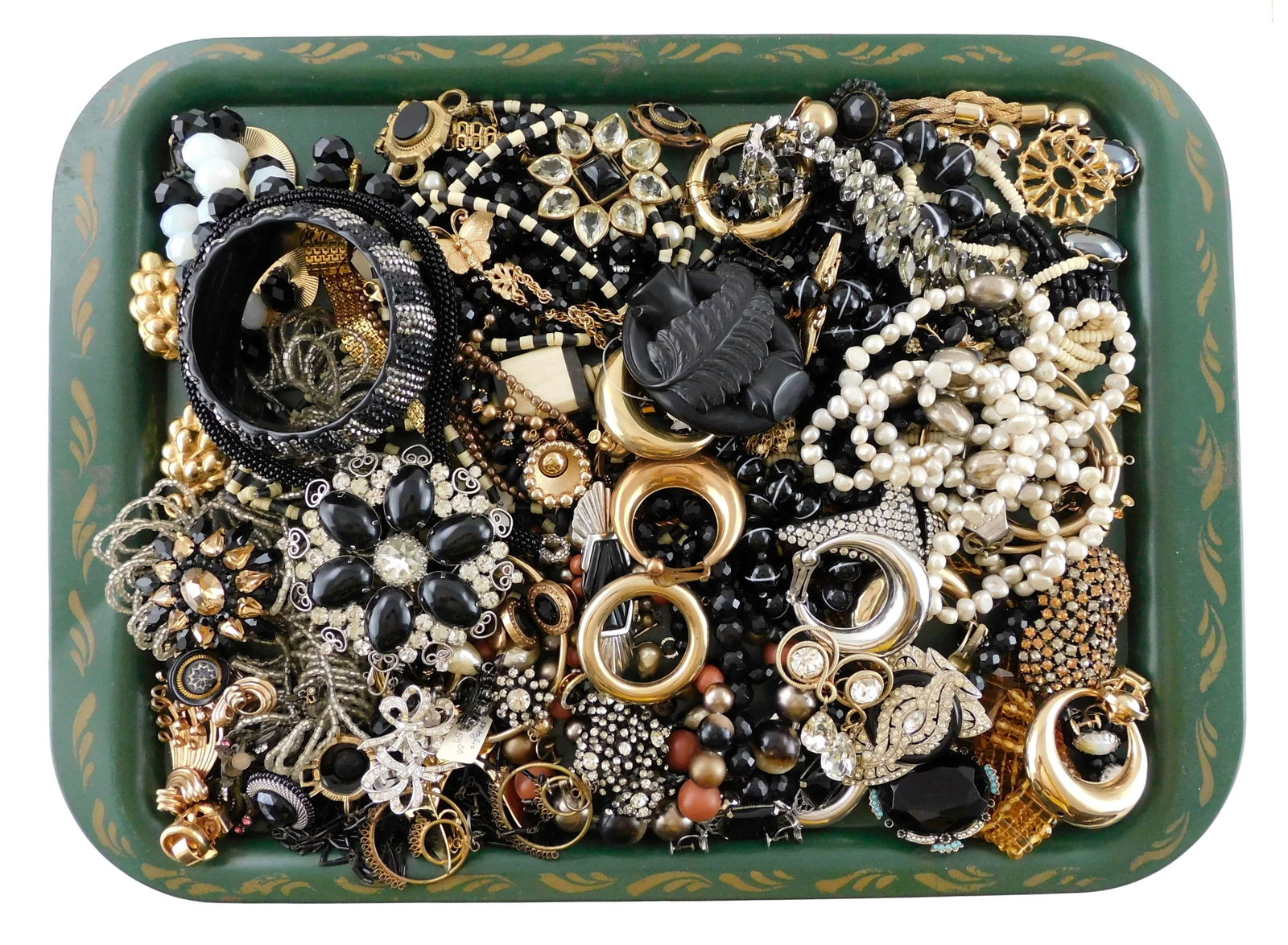 COSTUME JEWELRY: Boucher, Napier, Alice Kuo, etc., 40+ pieces, many in tones of black, gold and (1 of 6)