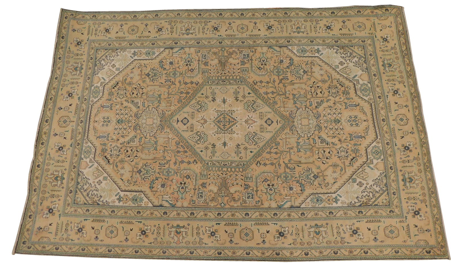 RUG: Semi-antique Bidjar, 6' 7" x 9' 8", wool on cotton, classic motifs, wear consistent with age (1 of 4)