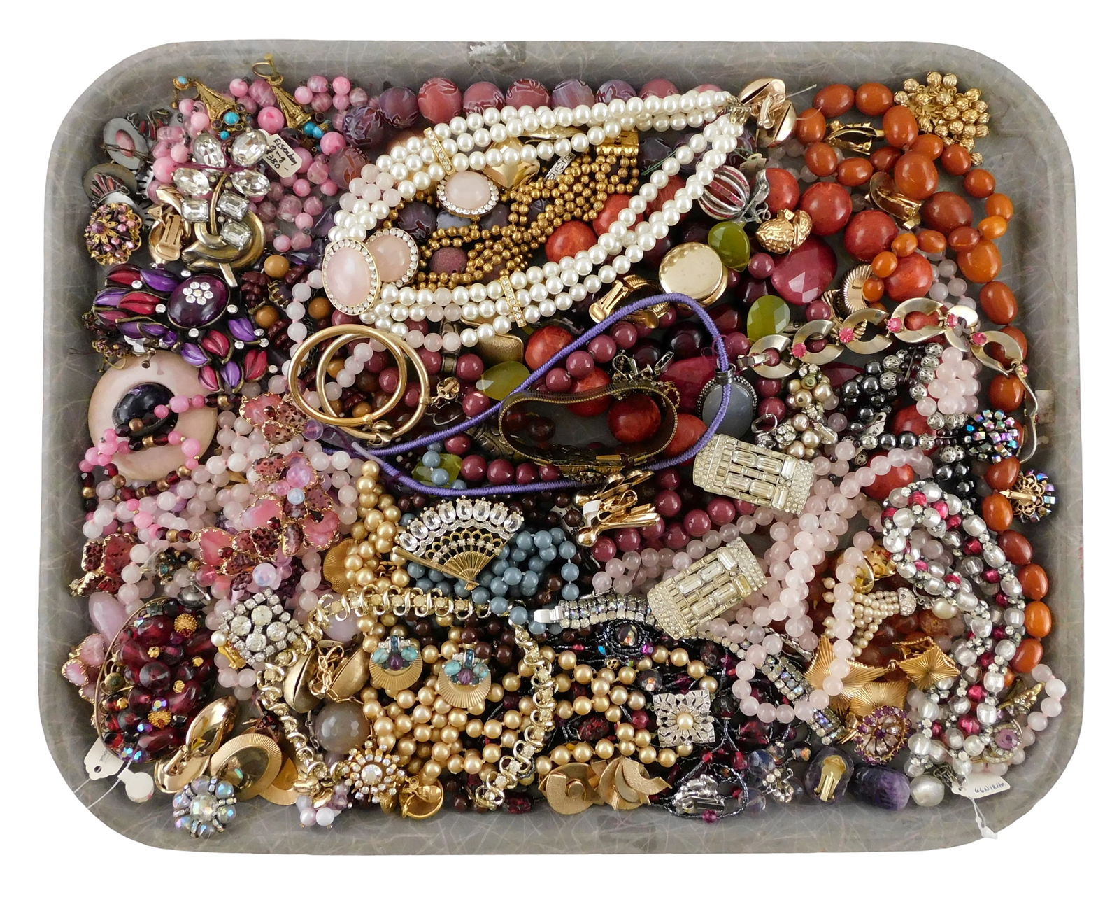 COSTUME JEWELRY: Weiss, Boucher, Eisenberg, Julio Warner, etc., 45+ pieces, many set with stones (1 of 9)