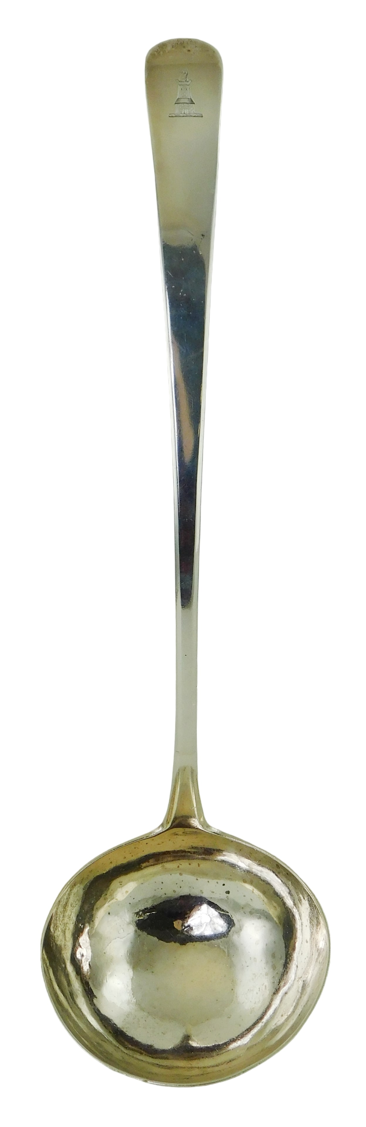 STERLING: Georgian sterling silver ladle, late 18th/ early 19th C., maker's marks include three (1 of 5)