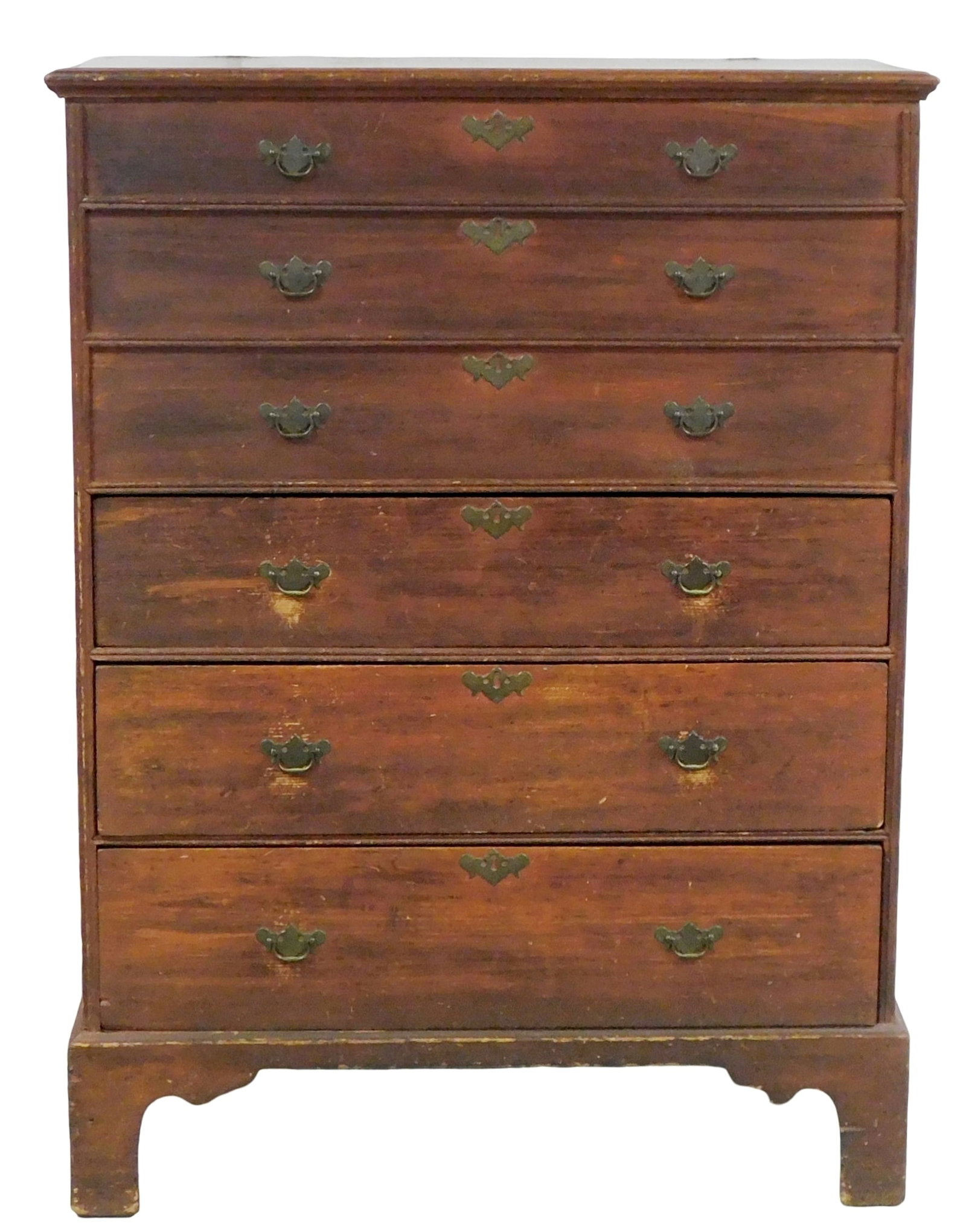 Lift top tall blanket chest, New England, c. 1770, pine lift top with original snipe hinge over (1 of 5)