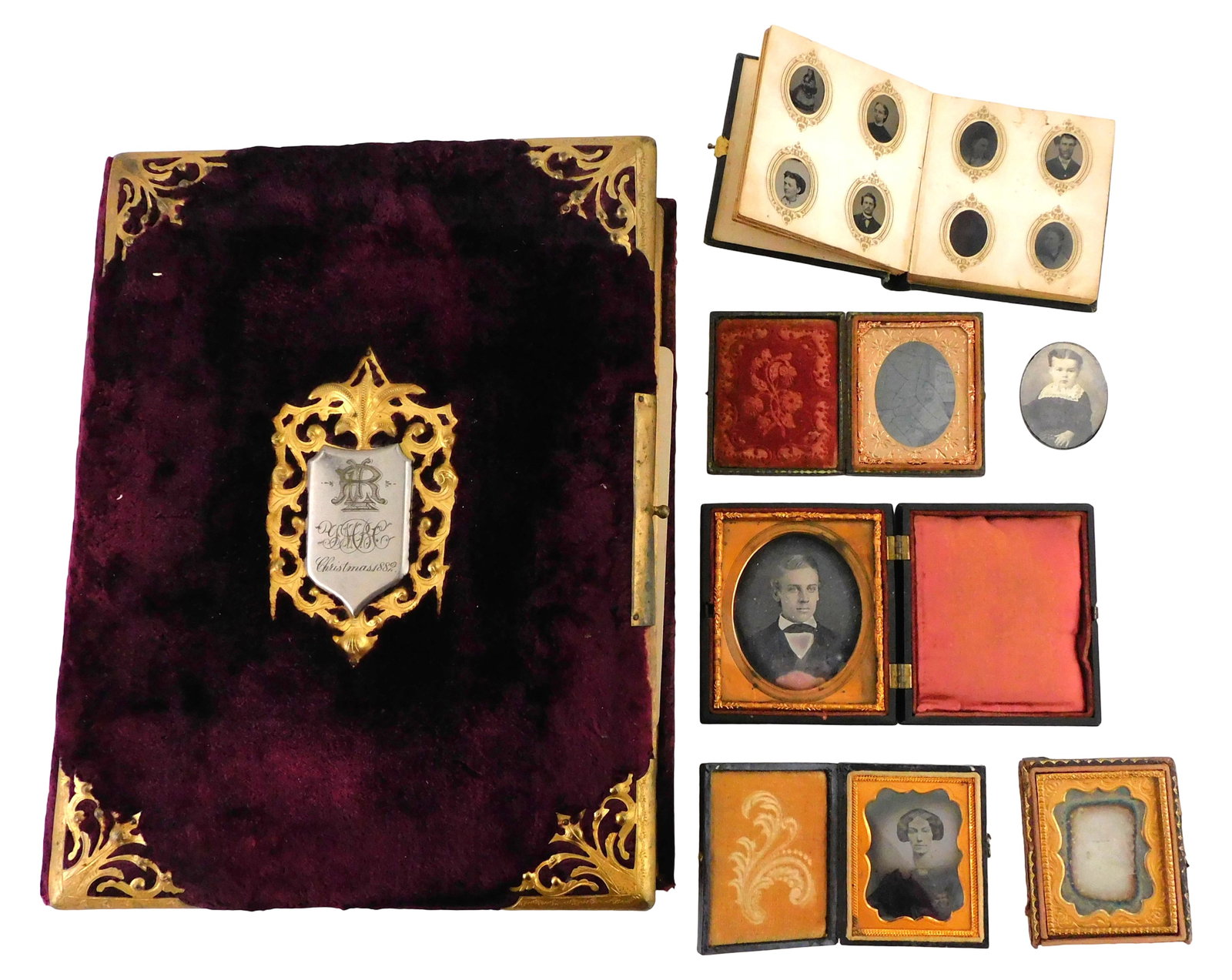 EARLY PHOTOGRAPHY: Early photography albums and other early photography, seven items, details (1 of 4)