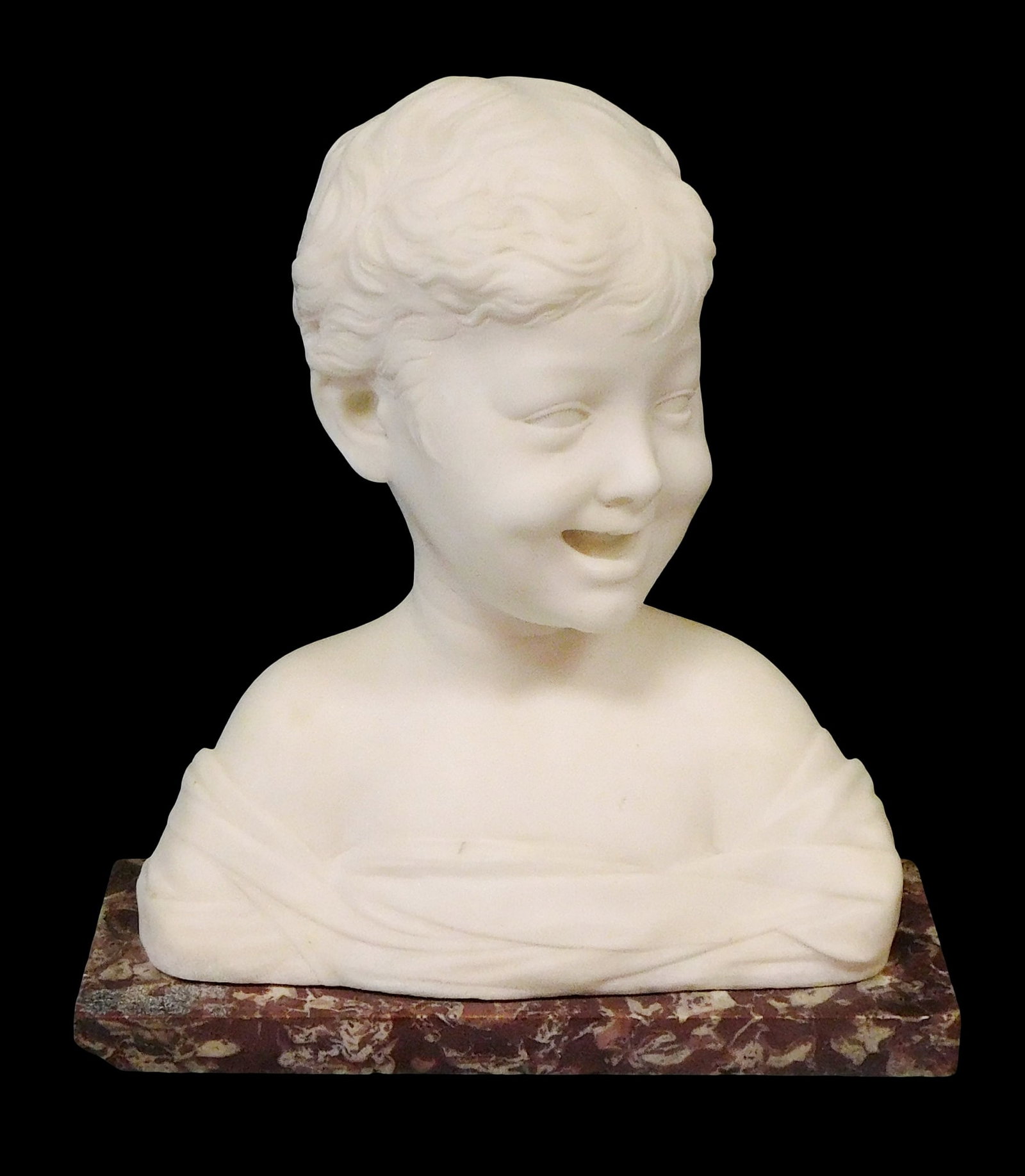 SCULPTURE: Marble bust "Laughing Boy" after Desiderio Da Settignano (Italian, 1428 - 1464), (1 of 3)