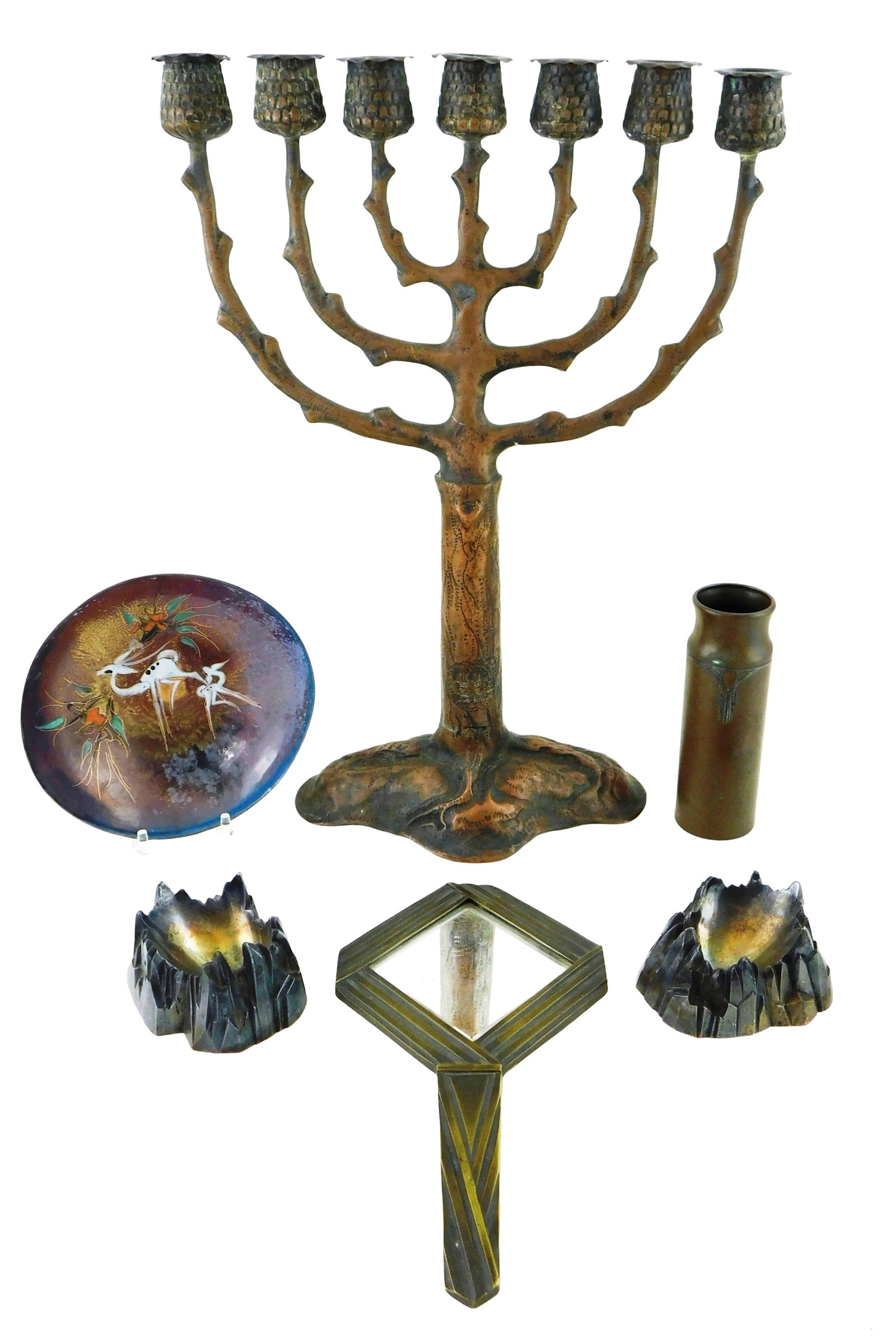 Silver Crest, Gorham, etc., six Art Deco and other metalware pieces, 19th/20th C., including: Silver (1 of 4)