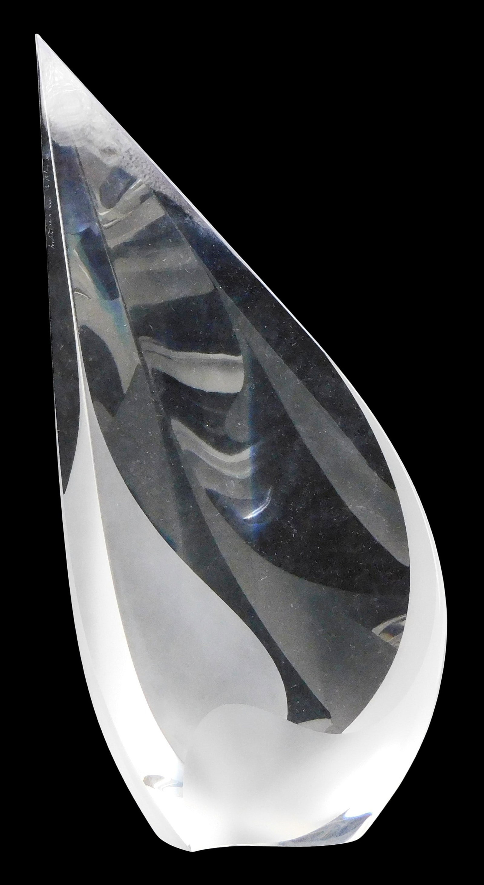 +ART GLASS: Christopher Ries (American, b. 1952) "Falling Petals", 2006, optical crystal glass (1 of 4)