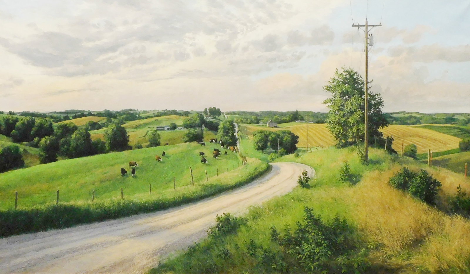 Douglas Osa (American b. 1952) "North of Foley", 1997, oil on canvas, panoramic landscape with (1 of 5)