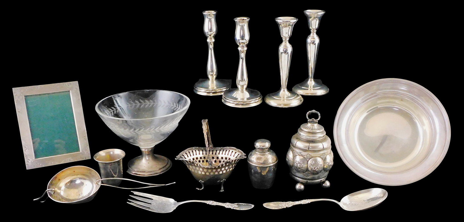 STERLING: Assorted sterling and coin silver flatwear, servingware, etc., all marked or tested, (1 of 3)