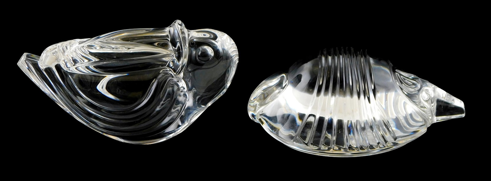 ART GLASS: Two Steuben jungle themed crystal figures, both signed, including: “Armadillo??, (1 of 2)