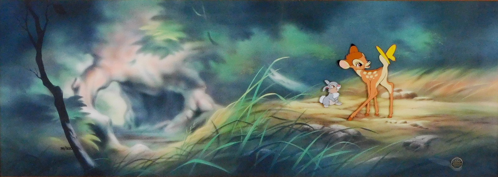 Disney cel, "Bambi and Thumper", circa 1990's, from the 1942 animated movie "Bambi", it features (1 of 6)