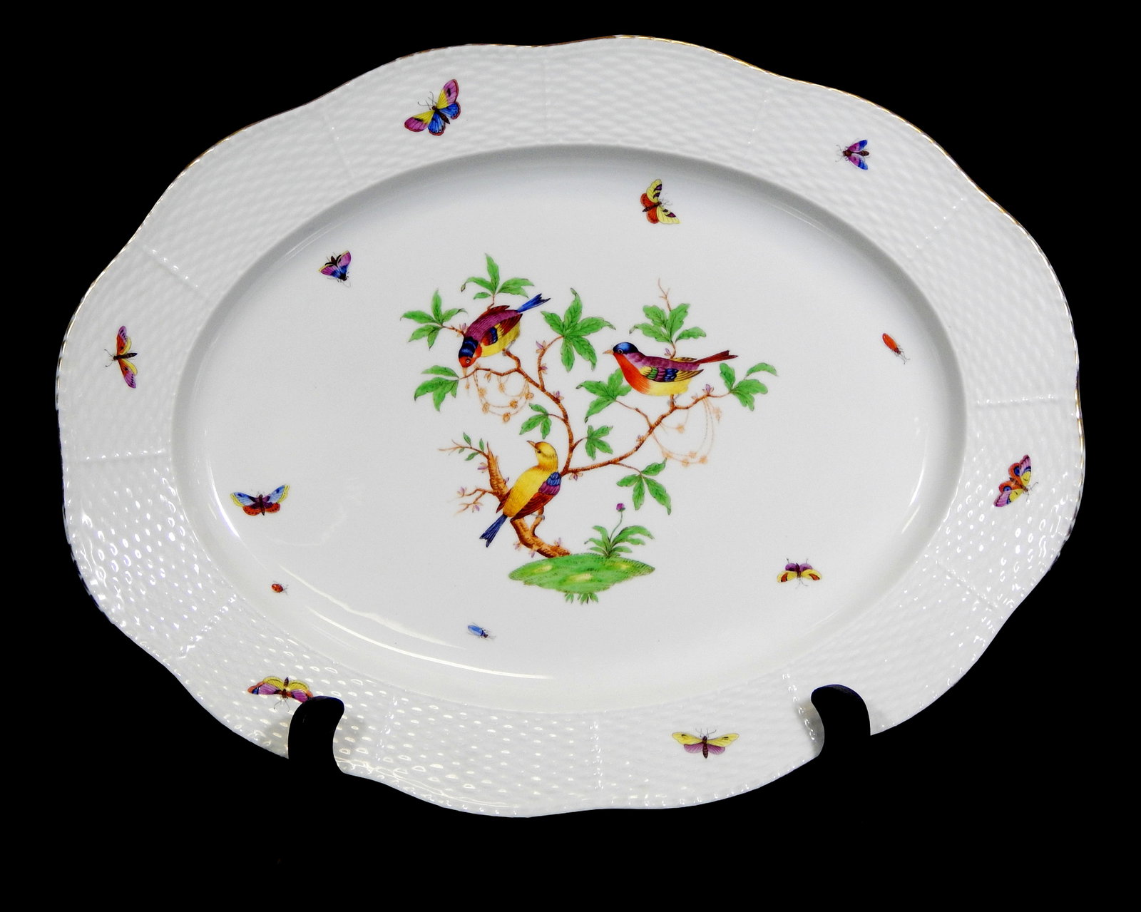 Herend 'Rothschild Bird Mayer' Special Order large platter, c. 1950's, Hungary, hand-painted (1 of 4)