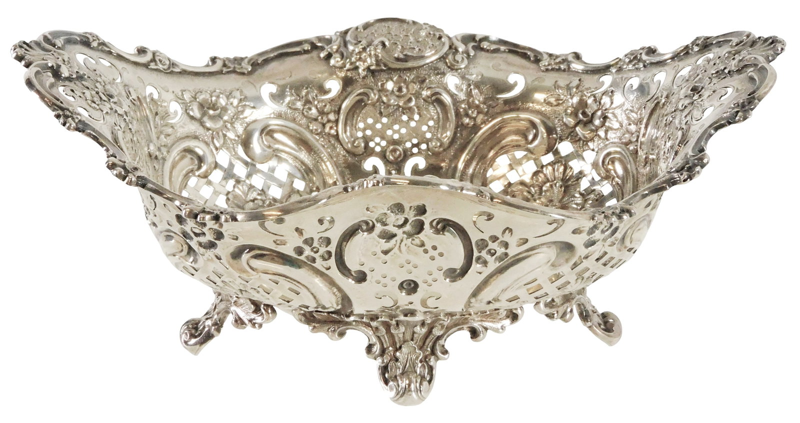 STERLING: Tiffany and Co. sterling silver Rococo Revival footed dish, late 19th-early 20th C., (1 of 4)