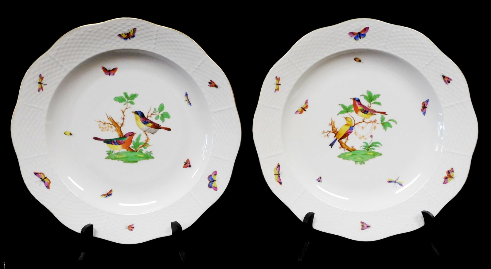 Two Herend 'Rothschild Bird Mayer' Special Order large round platters, c. 1950's, Hungary, (1 of 4)