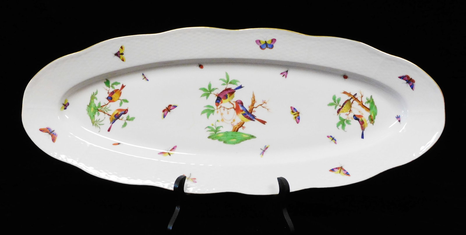 Herend 'Rothschild Bird Mayer' Special Order fish platter, c. 1950's, Hungary, hand-painted (1 of 4)